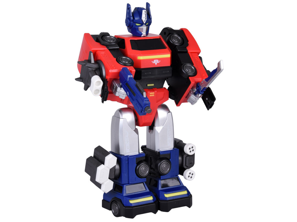 Magnetinis robotas transformeris 2-in-1 su priedais, raudonas