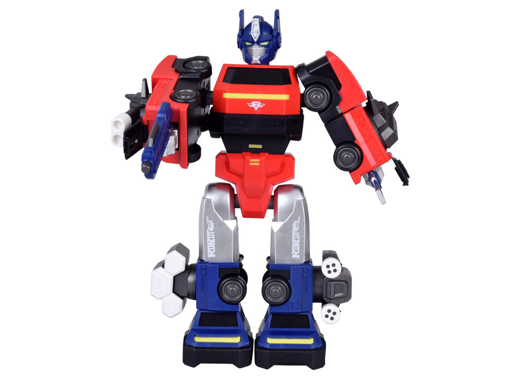 Magnetinis robotas transformeris 2-in-1 su priedais, raudonas