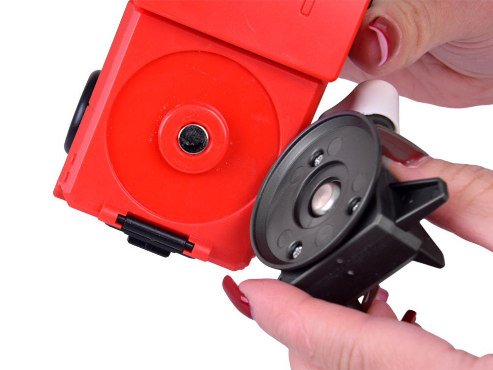 Magnetinis robotas transformeris 2-in-1 su priedais, raudonas