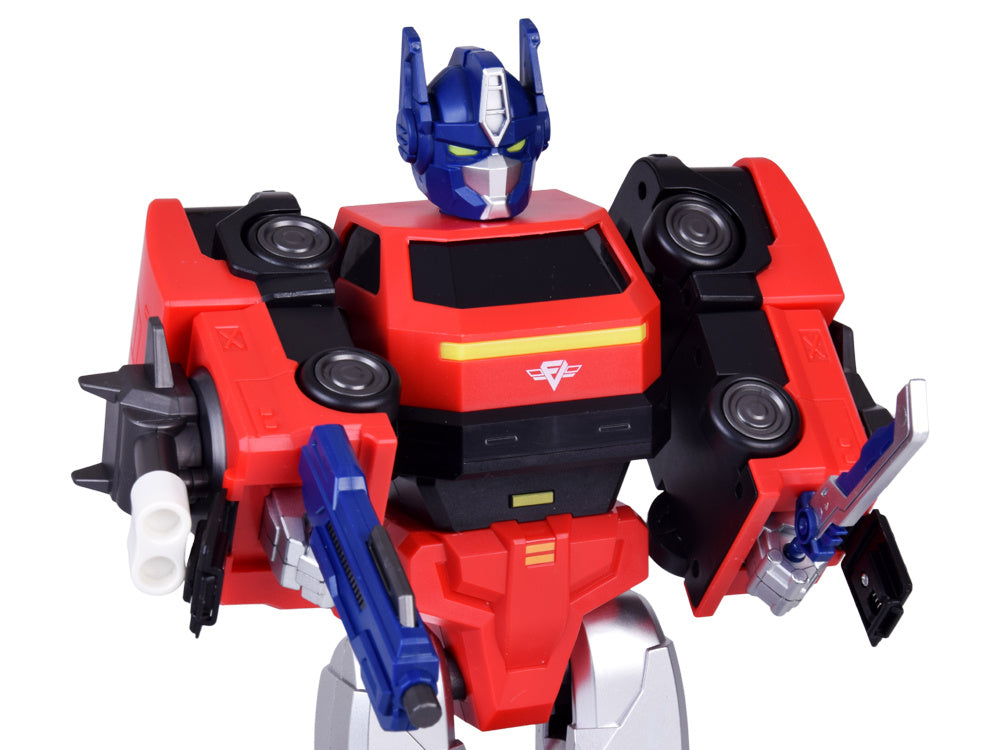 Magnetinis robotas transformeris 2-in-1 su priedais, raudonas