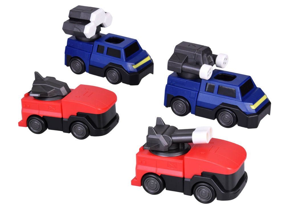 Magnetinis robotas transformeris 2-in-1 su priedais, raudonas