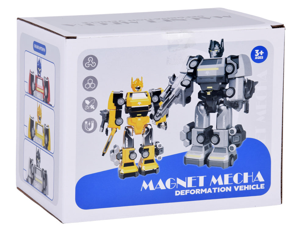 Magnetinis robotas transformeris 2-in-1 su priedais, raudonas