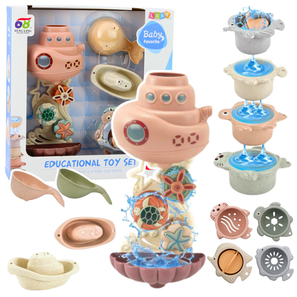 Vonios povandeninių laivų rinkinys su puodeliais 9 el.