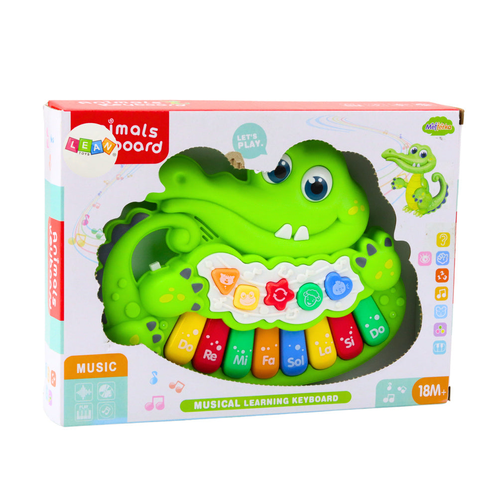 Interaktyvus pianinas vaikams su gyvūnų garsais, žalias