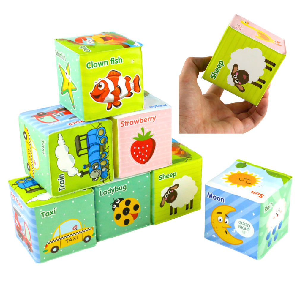 Spalvingi mokomieji kubeliai „Vaisiai ir gyvūnai“ 8 vnt.