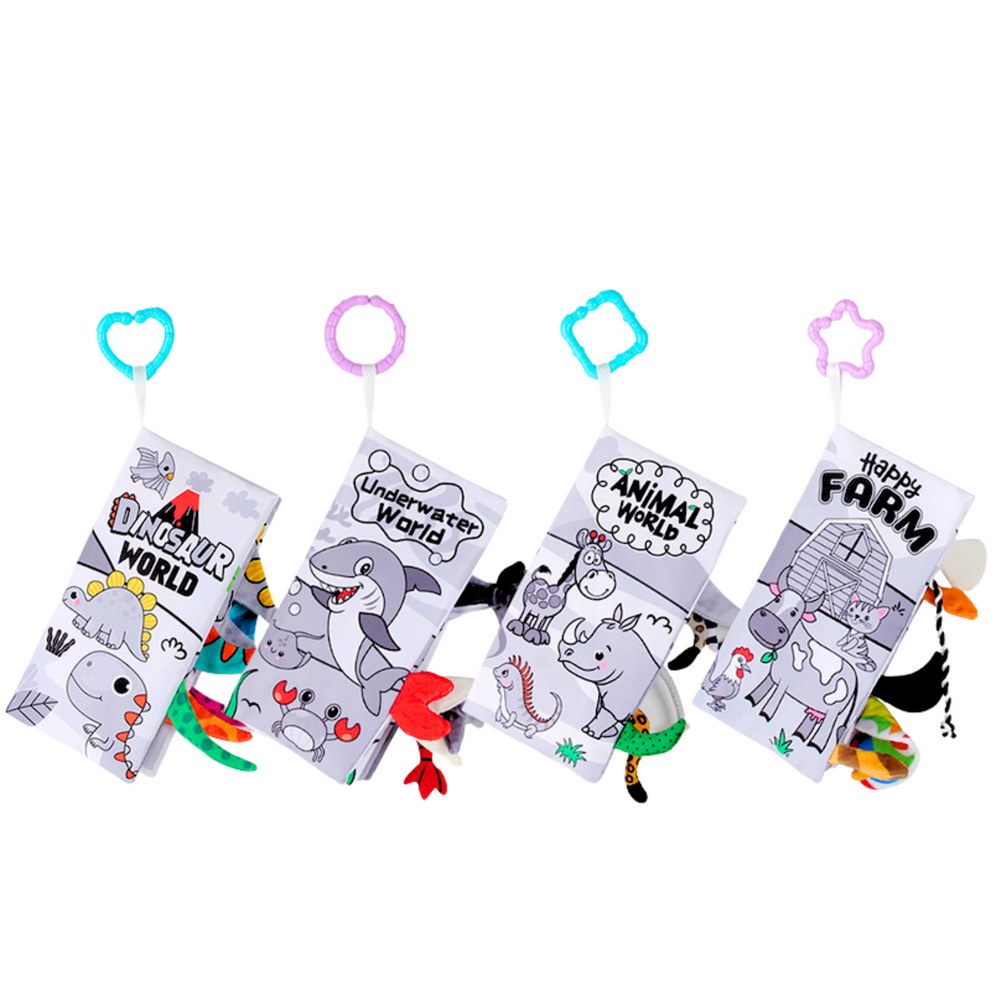 Minkštų sensorinių knygelių rinkinys vaikams