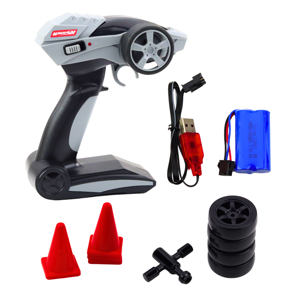 Nuotoliniu būdu valdomas drifto lenktyninis automobilis 30km/h 1:16, žalias