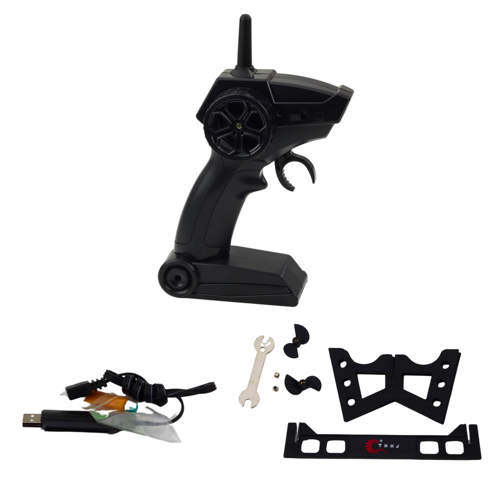 Nuotoliniu būdu valdoma motorinė valtis 1:28, raudona