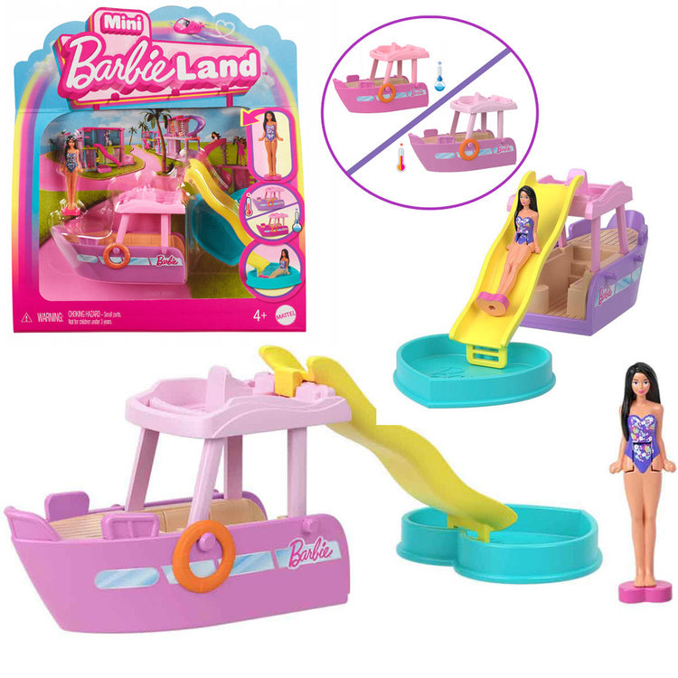 Mattel Mini Barbie Land Vacation Doll + Yacht with Slide ZA6038 B