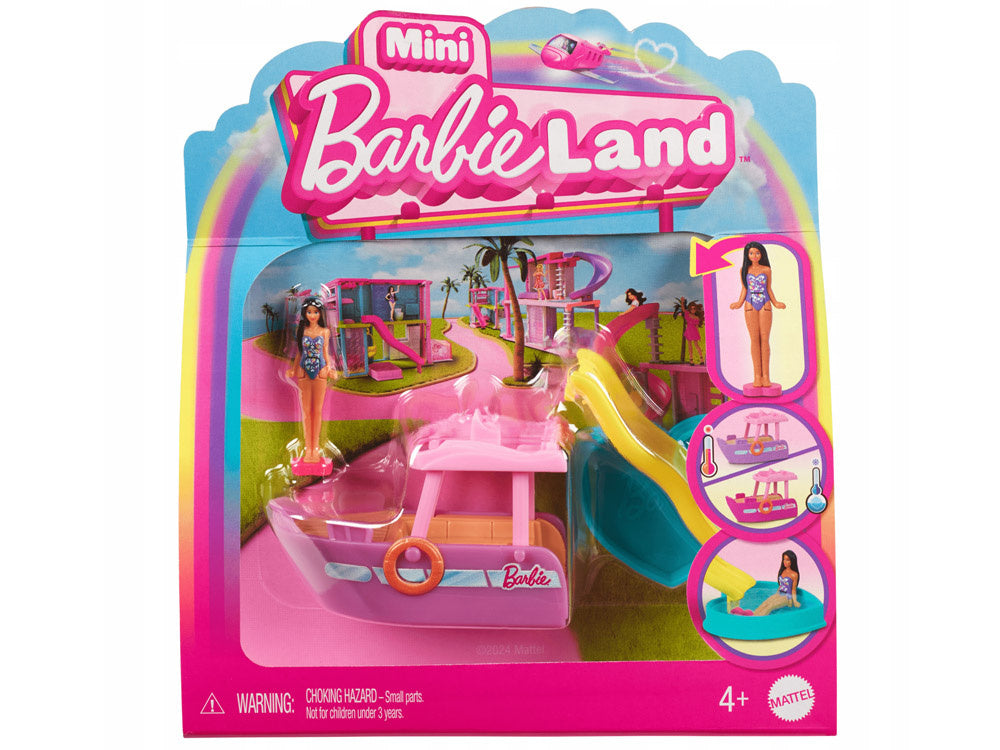 Mattel Mini Barbie Land Vacation Doll + Yacht with Slide ZA6038 B