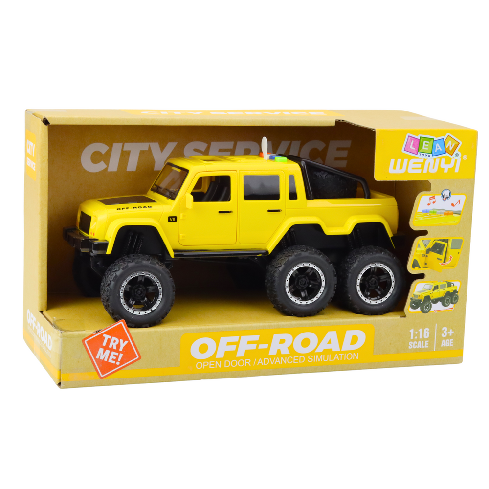 Žaislinis visureigis „Fractal drive6x6“, geltonas