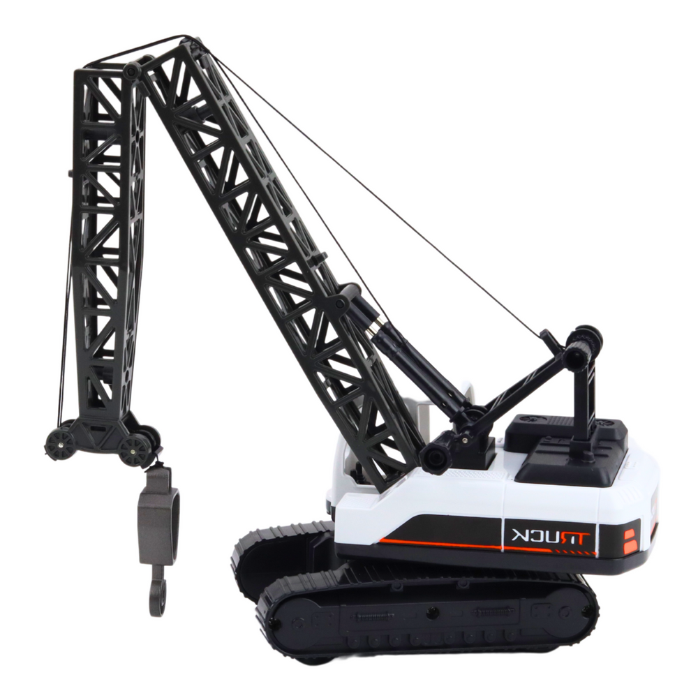 Vikšrinis statybinis kranas vaikams su 360° pasukimu, juodas