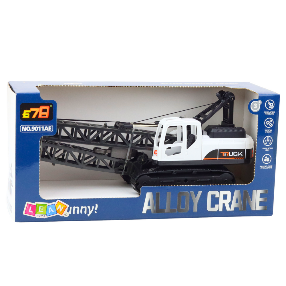 Vikšrinis statybinis kranas vaikams su 360° pasukimu, juodas