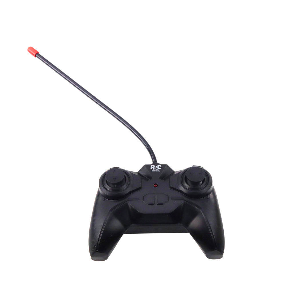 Nuotoliniu būdu valdomas lenktyninis automobilis su šviečiančiu kėbulu, mėlynas