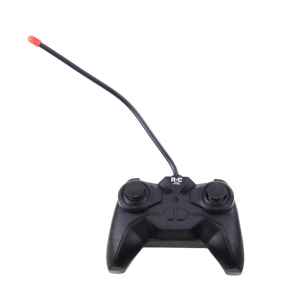 Nuotoliniu būdu valdomas lenktyninis automobilis su šviečiančiu kėbulu, mėlynas