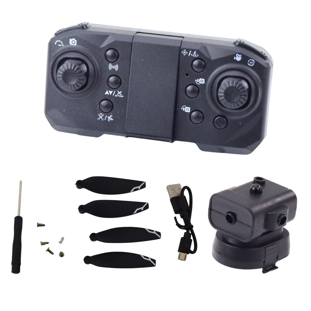 Nuotoliniu būdu valdomas D11 dronas su HD WIFI kamera ir gestų valdymu, geltonas