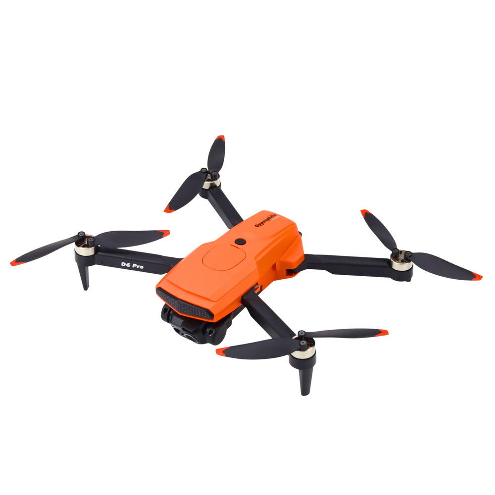 Nuotoliniu būdu valdomas D6 PRO dronas su dvejomis HD kameromis LED žibintais, oranžinis