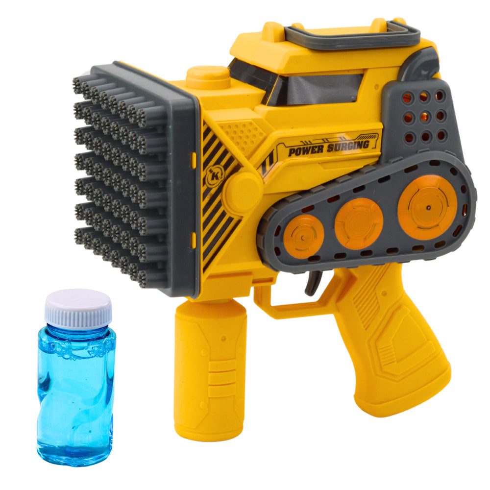 Muilo burbulų pistoletas „Buldozeris“, geltonas