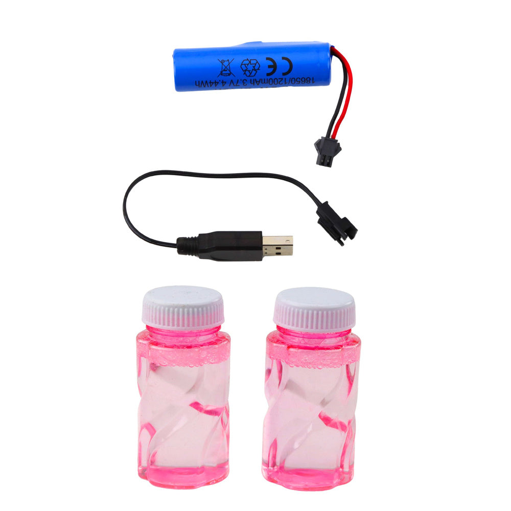 Didelis įkraunamas muilo burbulų pistoletas, rožinis