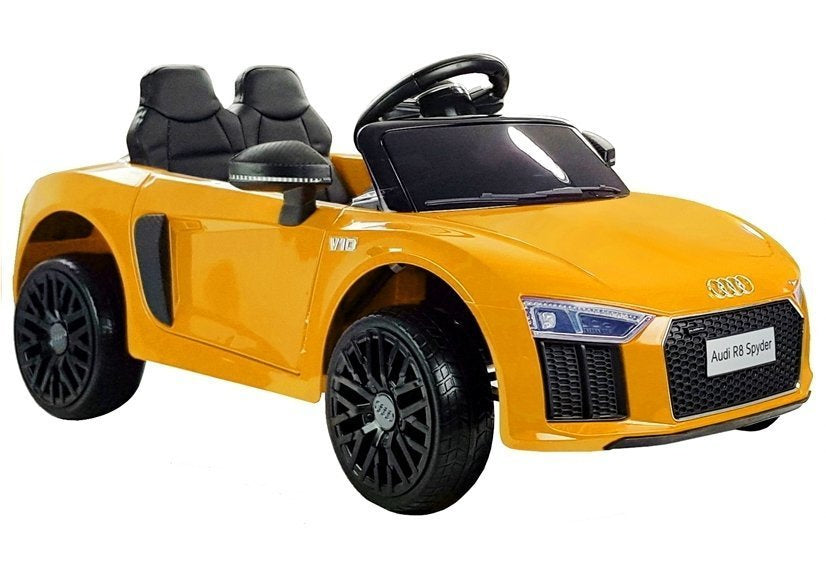 Vienvietis elektromobilis vaikams Audi R8 SPYDER, geltonas