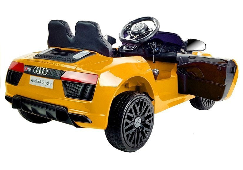 Vienvietis elektromobilis vaikams Audi R8 SPYDER, geltonas