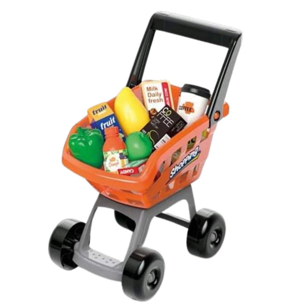 Didelis parduotuvės rinkinys su interaktyviu kasos aparatu ir skaitytuvu