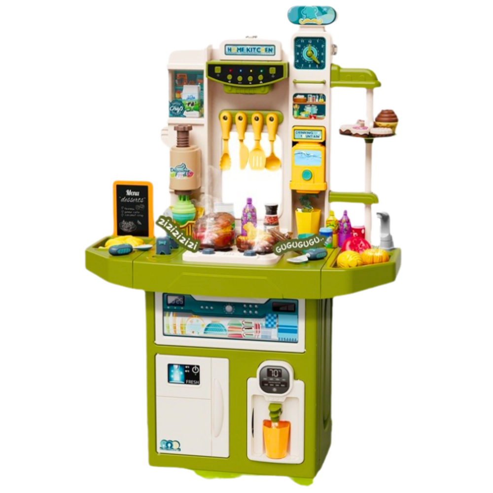 Interaktyvi virtuvė vaikams su priedais, garų, šviesos ir garso funkcijomis 71 el.