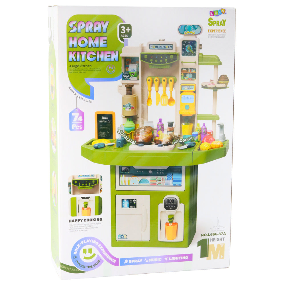 Interaktyvi virtuvė vaikams su priedais, garų, šviesos ir garso funkcijomis 71 el.