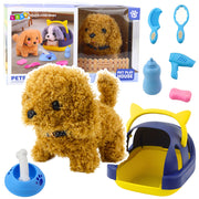 Interaktyvus pliušinis pudelis su rankine ir priedai