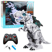 Nuotoliniu būdu valdomas dinozauras robotas su dūmų efektu