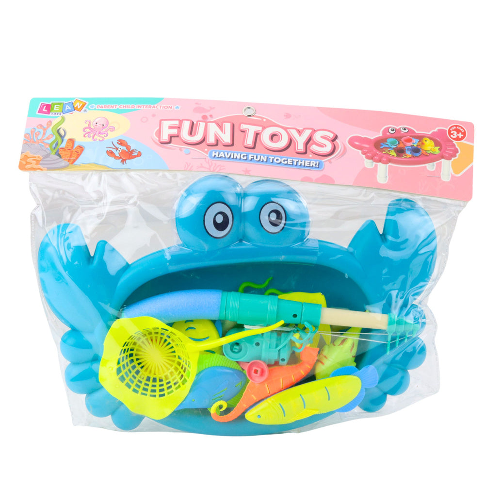 Krabo formos žvejybos stalo rinkinys vaikams, mėlynas