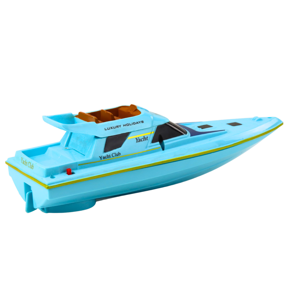 Žaislinė plūduriuojanti motorinė valtis, mėlyna