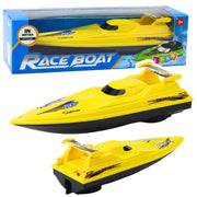 Žaislinė plūduriuojanti motorinė valtis, geltona