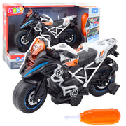 Žaislinis motociklas vaikams su atsuktuvu, juodas