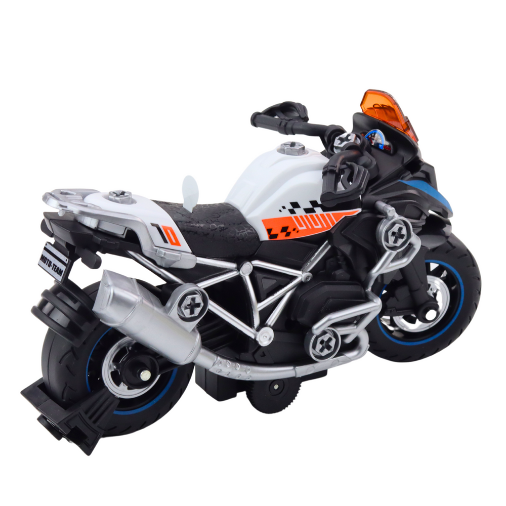 Žaislinis motociklas vaikams su atsuktuvu, juodas