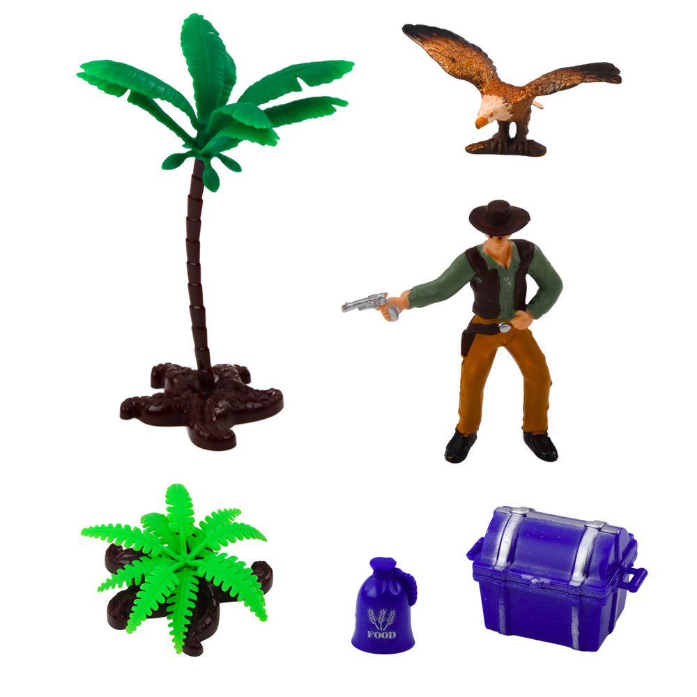 Laukinių vakarų figūrėlių rinkinys su priedais vaikams