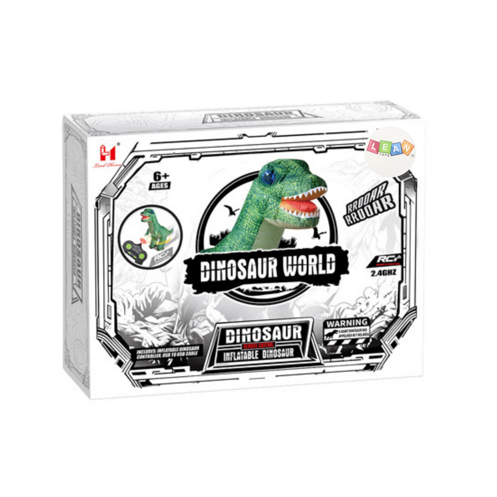 Nuotoliniu būdu valdomas pripučiamas dinozauras, žalias