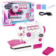 Žaislinė siuvimo mašina su garso ir šviesos efektais
