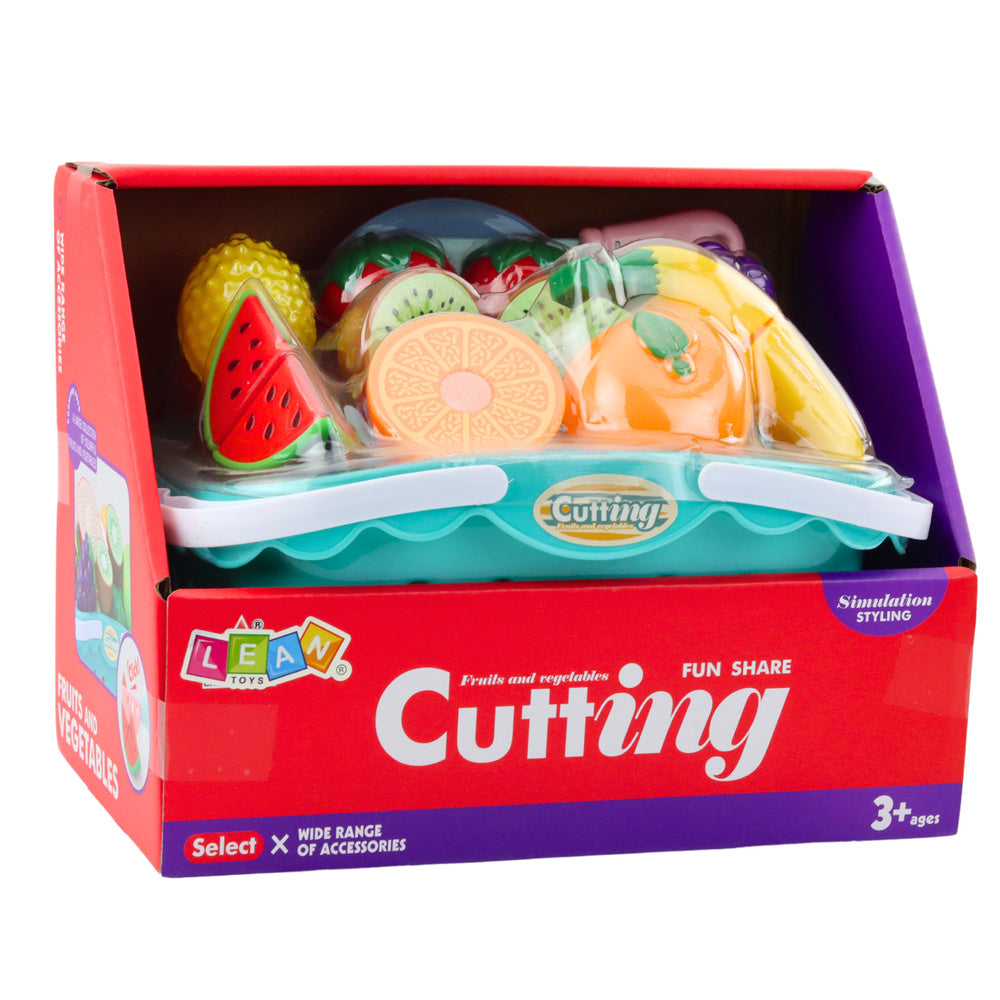 Vaisių pjaustymo rinkinys vaikams su krepšeliu ir priedais