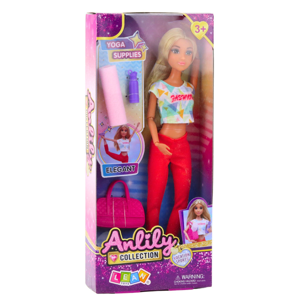 Lėlė Anlily jogos treniruotėje su priedais