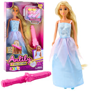 Lėlė Anlily su ilgais plaukais, garbanojimo žnyplėmis ir plaukų segtukais