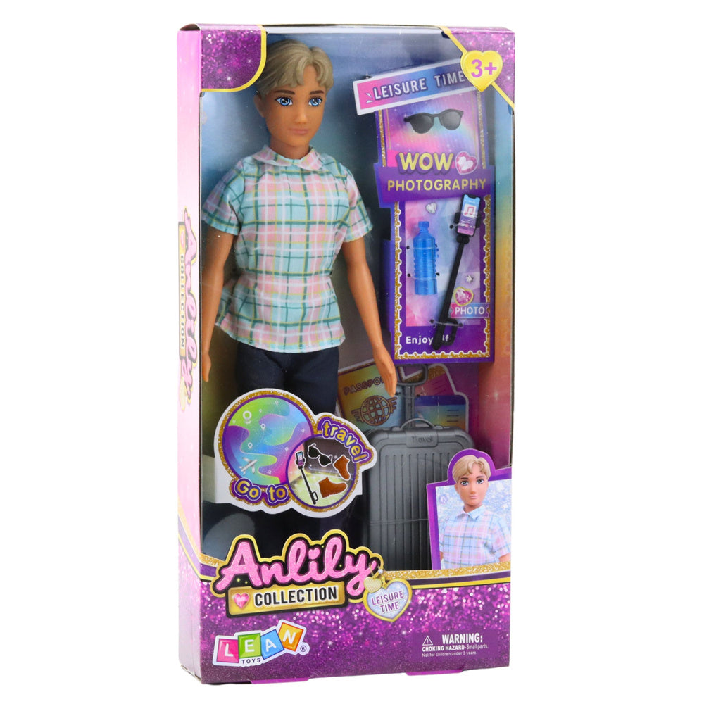 Lėlė berniukas Anlily su lagaminu ir priedais