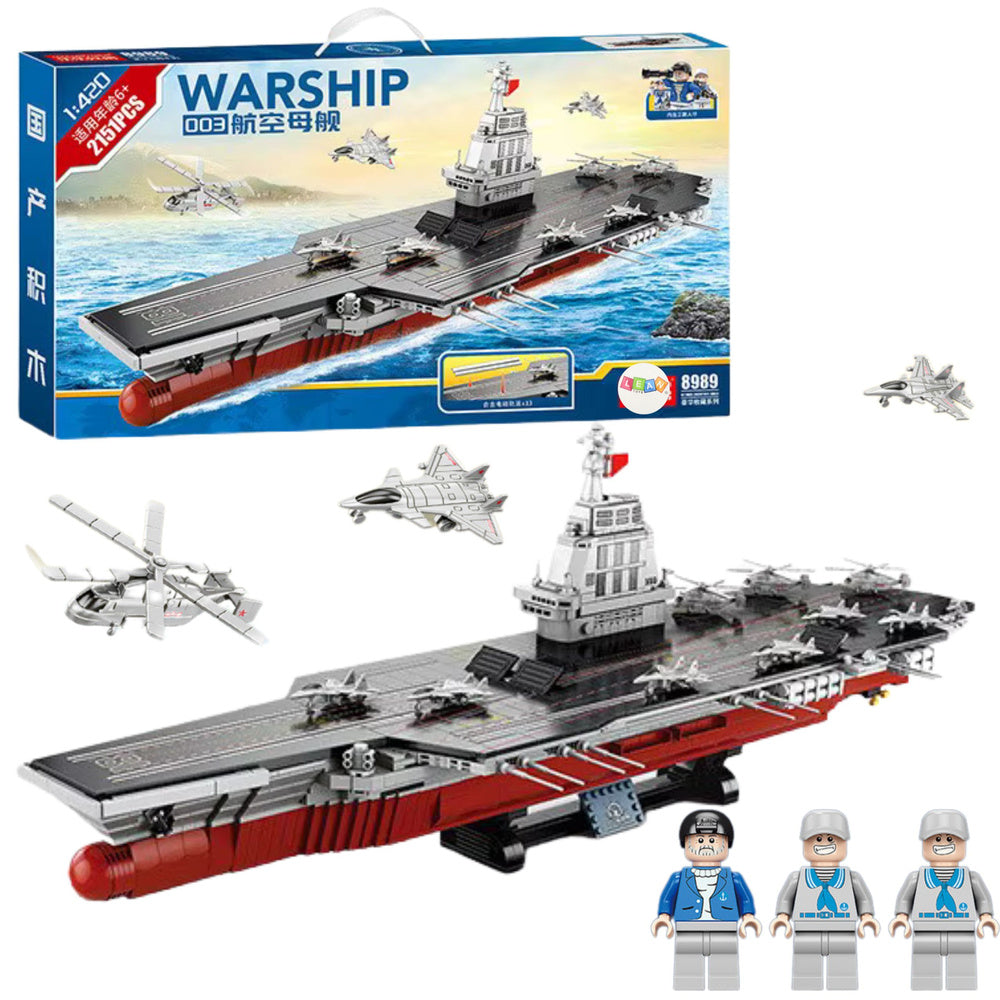 Didelio lėktuvnešio “WARSHIP 003” konstruktoriaus rinkinys vaikams 1:420 2151 el.