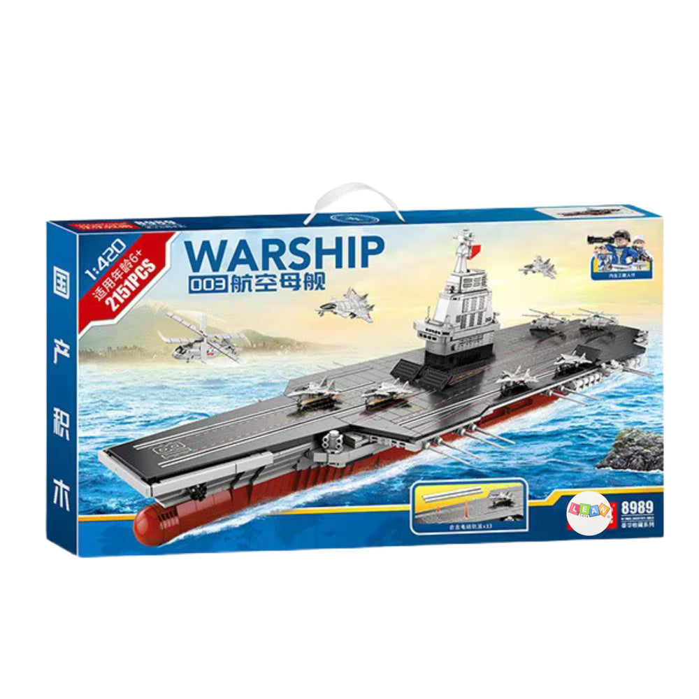 Didelio lėktuvnešio “WARSHIP 003” konstruktoriaus rinkinys vaikams 1:420 2151 el.