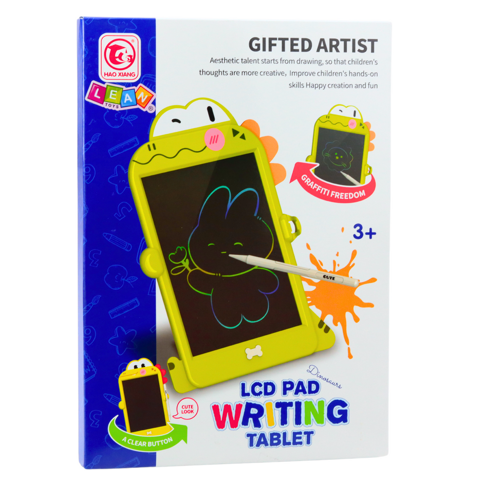 LCD piešimo planšetė su dinozauro motyvu, žalia