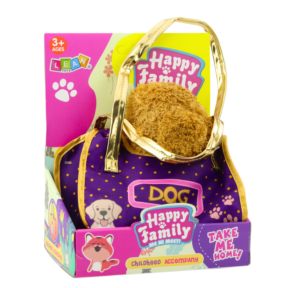 Pliušinis šunelis su rankinuku, rudas