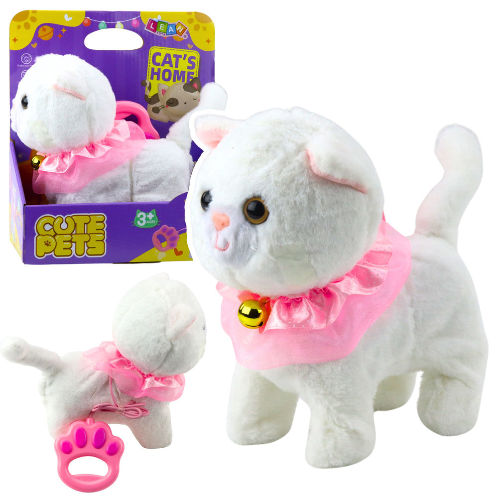 Interaktyvus kačiukas ant pavadėlio, baltas