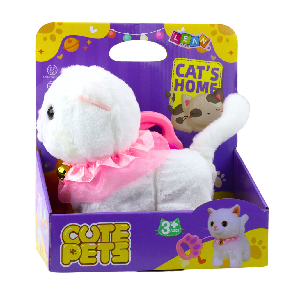 Interaktyvus kačiukas ant pavadėlio, baltas