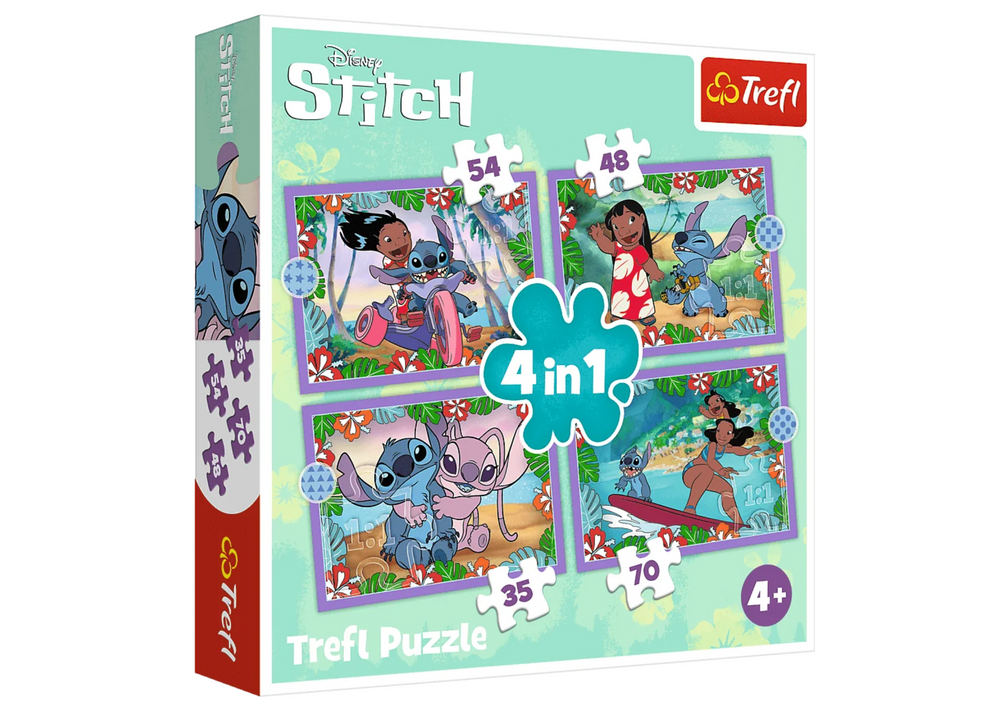 Dėlionė vaikams „Lilo ir Stitch“ 4in1, Trefl