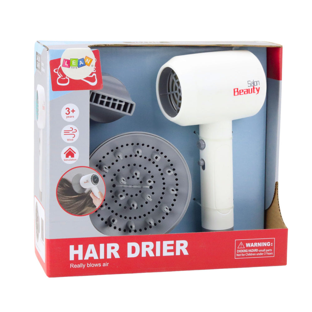 Interaktyvus plaukų džiovintuvas vaikams su keičiamais antgaliais, baltas